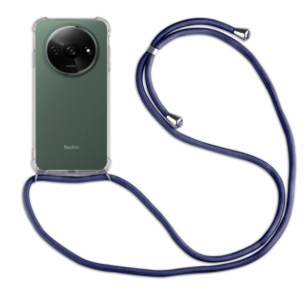Handykette für Xiaomi Redmi A3 Handyhülle mit Band Case Hülle mit Kordel Bumper Blau
