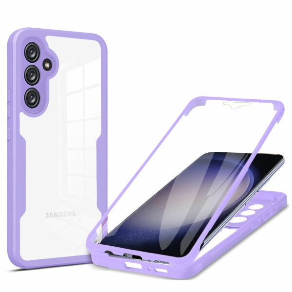 360° Grad Hülle für Samsung Galaxy S23 FE vollschutz Integriertem Displayschutz Lila