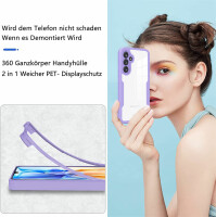 360° Grad Hülle für Samsung Galaxy S23 FE vollschutz Integriertem Displayschutz Lila