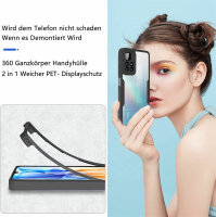360° Grad Hülle Xiaomi Redmi 10 2022 Handyhülle mi Integriertem Displayschutz Schwarz