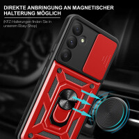 Outdoor Panzer Hülle für Samsung Galaxy A35 mit Kameraschutz Ringhalter Bumper  Rot