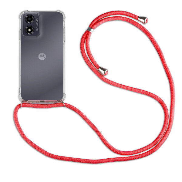 Handykette für Motorola Moto G04 / Moto G04s / Moto E14 Hülle Handyhülle Kordel Rot