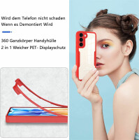 360° Grad Hülle für Samsung Galaxy S23+ vollschutz Integriertem Displayschutz Rot