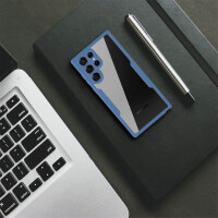 Handyhülle für Samsung Galaxy S21 Ultra – 360° Panzer Case mit Displayschutz Blau