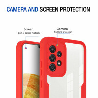 360° Grad Hülle für Samsung Galaxy A23 5G vollschutz Integriertem Displayschutz Rot