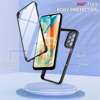 360° Grad Hülle für Samsung Galaxy A23 5G vollschutz Integriertem Displayschutz Rot
