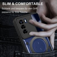 Outdoor Panzer Hülle für ZTE Handyhülle mit Slide Kameraschutz Ringhalter Bumper Blade V30 Vita Blau
