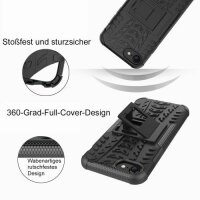Handy Tasche für Apple iPhone Panzer Cover Case Schutz Hülle Etui Schale Bumper Apple iPhone SE 2020 Schwarz