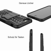Handy Tasche für Apple iPhone Panzer Cover Case Schutz Hülle Etui Schale Bumper Apple iPhone SE 2020 Schwarz