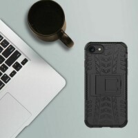 Handy Tasche für Apple iPhone Panzer Cover Case Schutz Hülle Etui Schale Bumper Apple iPhone SE 2020 Schwarz