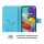 Handy Tasche für Samsung Galaxy A51 SM-A515 Hülle Case Buchhülle Klapphülle TPU Blume Blau