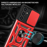 Outdoor Panzer Hülle für Samsung Galaxy S23 FE mit Kameraschutz Ringhalter Case Rot