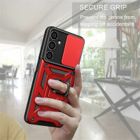 Outdoor Panzer Hülle für Samsung Galaxy S23 FE mit Kameraschutz Ringhalter Case Rot
