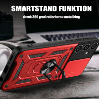 Outdoor Panzer Hülle für Samsung Galaxy S23 FE mit Kameraschutz Ringhalter Case Rot