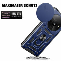 Outdoor Panzer Hülle Xiaomi Redmi A3 Handyhülle mit Kameraschutz Ringhalter Case Blau