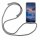 Handy Hülle mit Band Schutzhülle Handykette Seil Silikon Handy Tasche mit Schnur Nokia 5.4 Grau