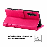 Huawei Handy Tasche Handyhülle Schutz Hülle Blumen Flip Cover Buch Case Etui Huawei Nova 5T Pink