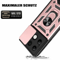 Outdoor Panzer Hülle Xiaomi Redmi Note 13 4G Handyhülle Kameraschutz Ringhalter  Rosegold