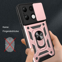 Outdoor Panzer Hülle Xiaomi Redmi Note 13 4G Handyhülle Kameraschutz Ringhalter  Rosegold