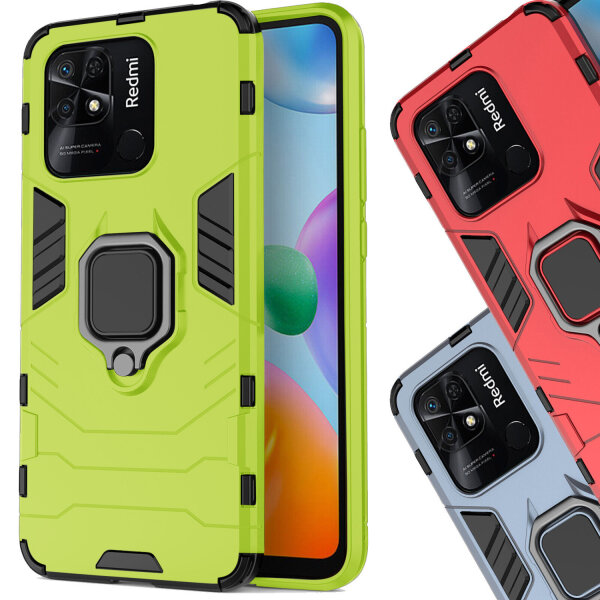 Xiaomi Redmi 10C, Hülle Schutzhülle Handyhülle Silikon Case 360° Drehbarer Ring