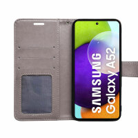 Hülle Für Samsung Galaxy A52 Handy Tasche Handyhülle Wallet Case Flip Cover Etui Grau