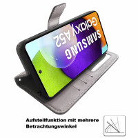 Hülle Für Samsung Galaxy A52 Handy Tasche Handyhülle Wallet Case Flip Cover Etui Grau