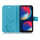 Wiko Handy Tasche Handyhülle Schutz Hülle Blumen Flip Cover Buch Case Etui Wiko View 4 / View 4 Lite Blau