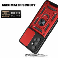 Outdoor Panzer Hülle für Samsung Galaxy A53 5G mit Kameraschutz Ringhalter  Rot