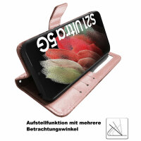 Handyhülle für Samsung Galaxy S21 Ultra 5G Hülle Handy Tasche Flip Case Etui TPU