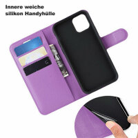 Handyhülle für Apple iPhone 11 – Klapphülle PU-Leder Lila