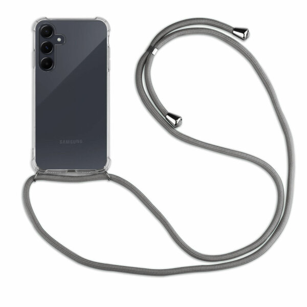 Handykette für Samsung Galaxy A35 Handyhülle mit Band Case Hülle mit Kordel Hand Grau