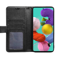 Handy Tasche für Samsung Galaxy A51 SM-A515 Hülle Case Buchhülle Klapphülle TPU Mandala Schwarz