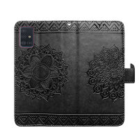 Handy Tasche für Samsung Galaxy A51 SM-A515 Hülle Case Buchhülle Klapphülle TPU Mandala Schwarz