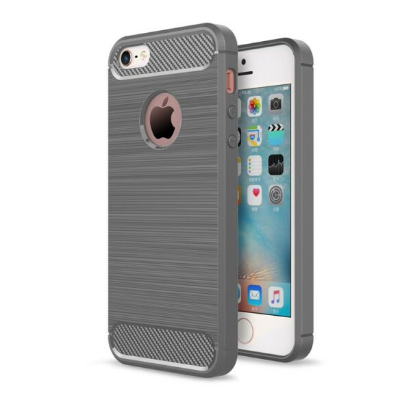 Carbon Outdoor Case Panzer Hülle Cover Hybrid Handytasche Schutzhülle Handyhülle Lenovo Moto G5 Grau