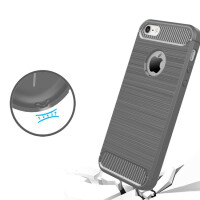 Carbon Outdoor Case Panzer Hülle Cover Hybrid Handytasche Schutzhülle Handyhülle Lenovo Moto G5 Grau