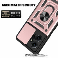 Outdoor Panzer Hülle Xiaomi Redmi Note 12 4G Handyhülle Kameraschutz Ringhalter Rosegold