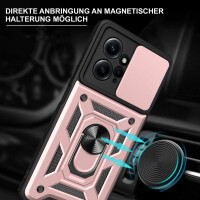 Outdoor Panzer Hülle Xiaomi Redmi Note 12 4G Handyhülle Kameraschutz Ringhalter Rosegold