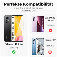 Hülle Xiaomi 12 Lite, Handy Tasche Handyhülle Schutzhülle Wallet Case Klapphülle Schwarz