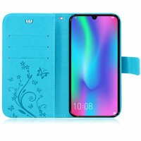 Huawei P-Smart 2019 Handy Tasche Handyhülle Wallet Schutz Hülle Blumen Cover Neu