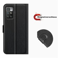 Xiaomi, Handy Tasche Handyhülle Schutzhülle Hülle Flipcase Klapphülle Etui Case Xiaomi Redmi 10 Schwarz