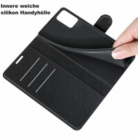 Xiaomi, Handy Tasche Handyhülle Schutzhülle Hülle Flipcase Klapphülle Etui Case Xiaomi Redmi 10 Schwarz