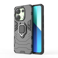 Hülle Xiaomi Redmi Note 13 4G Handyhülle Drehbar Ringhalter Magnet Bumper Case Schwarz