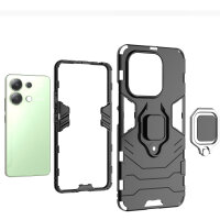 Hülle Xiaomi Redmi Note 13 4G Handyhülle Drehbar Ringhalter Magnet Bumper Case Schwarz