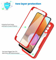 360° Grad Hülle für Samsung Galaxy A13 4G vollschutz Integriertem Displayschutz Rot