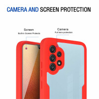 360° Grad Hülle für Samsung Galaxy A13 4G vollschutz Integriertem Displayschutz Rot