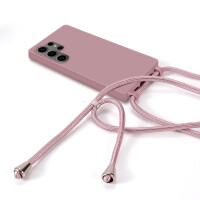 Handykette für Samsung Hanyhülle mit Band Hülle mit Kodel Smartphone Halskette Galaxy S24 Ultra Rosa