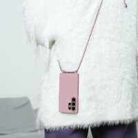 Handykette für Samsung Hanyhülle mit Band Hülle mit Kodel Smartphone Halskette Galaxy S24 Ultra Rosa
