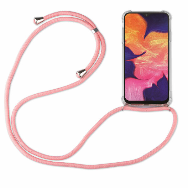 Handy Hülle mit Band Schutzhülle Handykette Seil Silikon Handy Tasche mit Schnur Samsung Galaxy S9+ SM-G965 Rosa