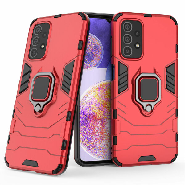 betterfon Ring Case Samsung A23 5G Hülle Handyhülle Stoßfest 360° Drehbarer Ring Rot