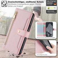 Handykette Google Hülle mit Band Handyhülle Kartenfächer PU Leder Umhängetasche Pixel 8 Rosa